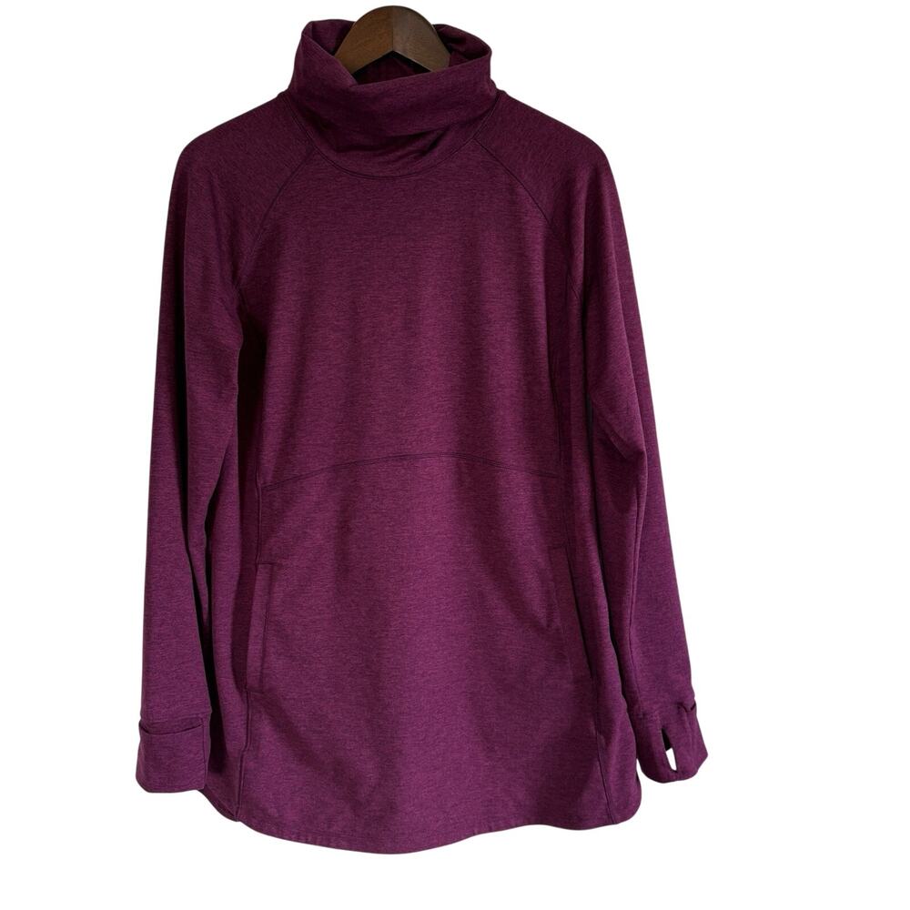 Duluth Trading Company Plushcious Funnel Neck Tunic Raspberry Heather Women's M